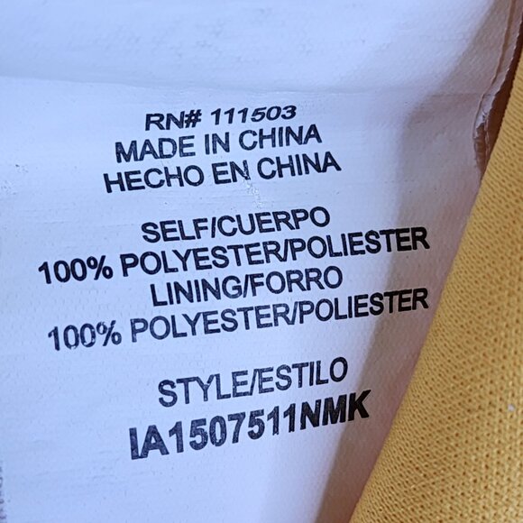 Women's Yellow Meraki Textured Blouse Top Short Sleeve Button Back Size L - Picture 7 of 11